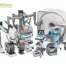 Various types of medical equipment and devices, including imaging machines, monitors, and surgical tools, are arranged together. TechWaste Recycling logo appears in the top left corner.